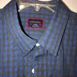 Gingham UnTuckit Blue Gray Size L Button Up Dress